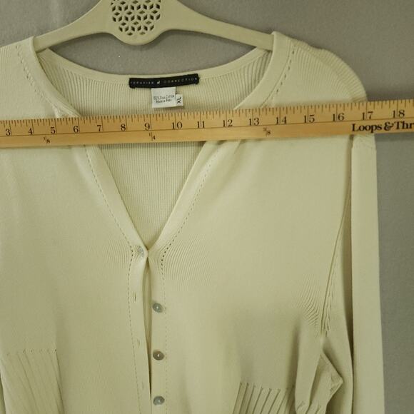 Peruvian Connection Cardigan Cream XL Button-Up 100% Pima Cotton - Picture 3 of 9